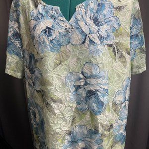 Size 18 Millers women floral green and blue blouse shirt